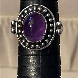 Elegant Sterling Silver and Purple Amethyst Ring